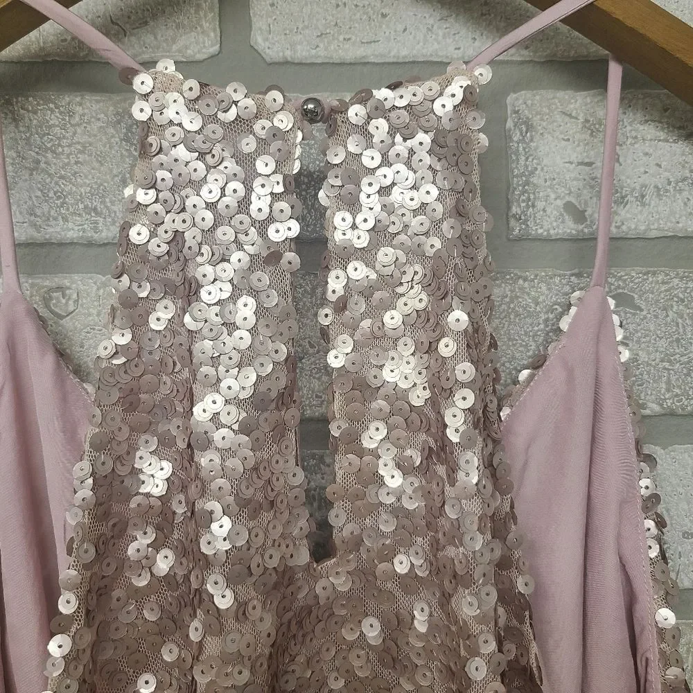 NSR Metallic Pink Sequin Racerback Tank Top Size Small - Picture 5 of 7